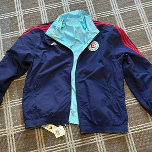 Men’s MLS adidas Chicago Fire Soccer reversible windbreaker jacket size XL - NWT